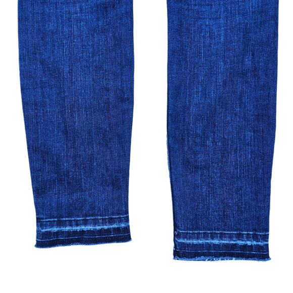 Raw Hem Jeans Current Elliott Size 29 Dark Stretch Denim Crop Ankle Skinny Jean - Picture 8 of 10